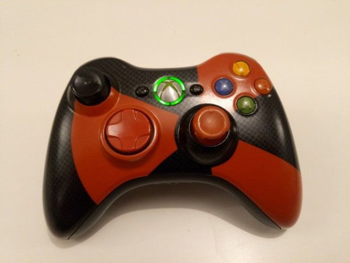 XBOX 360 Radioactive Red & Black Carbon Fiber Controller - Retro vGames