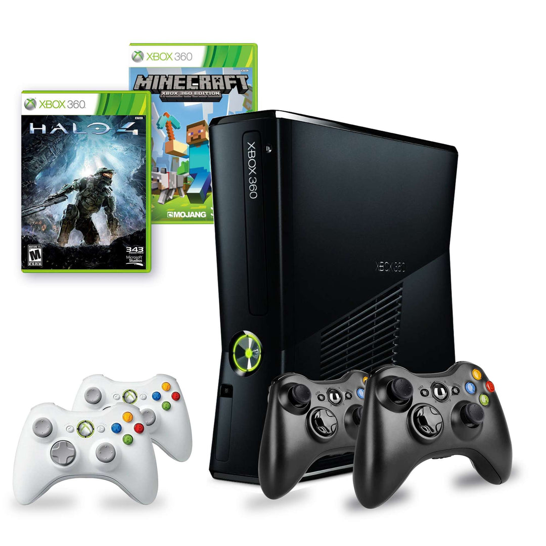 Xbox 360 Slim Console Bundle: Minecraft & Halo 4 - Retro vGames