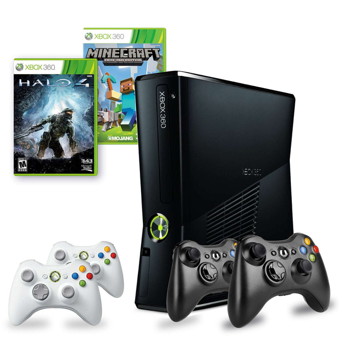 Xbox 360 Slim Console Bundle: Minecraft & Halo 4 - Retro vGames